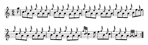 Bagpipe Grace Note Chart